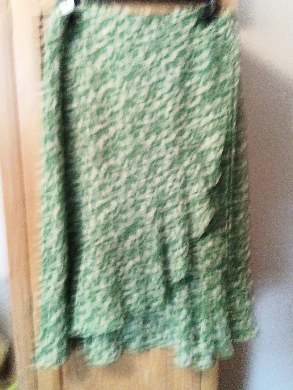 Asymmetrical Green Ruffled Skirt - Women